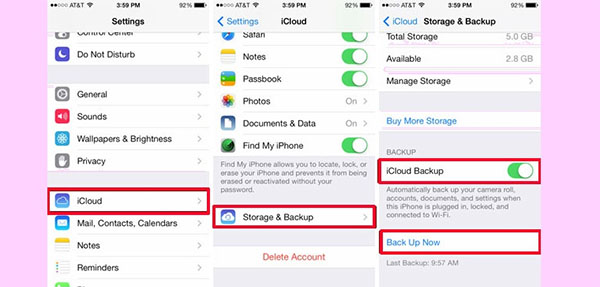 Bật công cụ iCloud trên thiết bị iPhone cũ