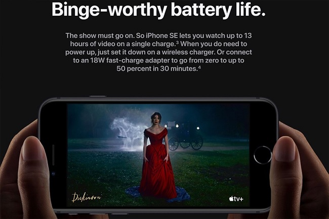 iPhone SE 2020 sở hữu dung lượng pin thấp hơn nhiều so với iPhone X