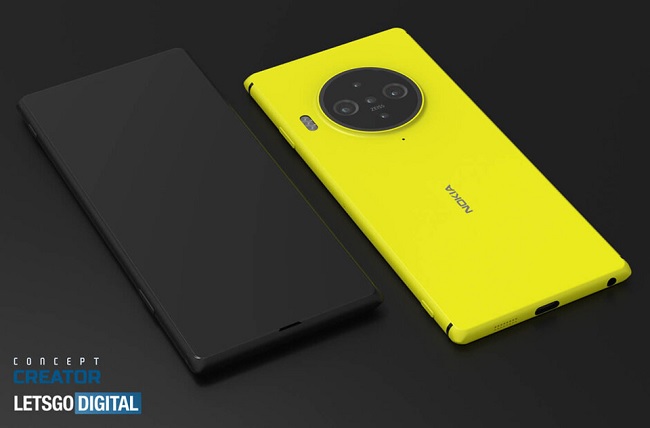 Mặt lưng của Nokia 9.3 PureView với 2 phiên bản màu Vàng và Đen