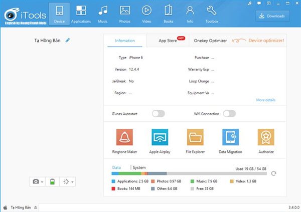 Các tính năng tiện ích nổi bật của iTools