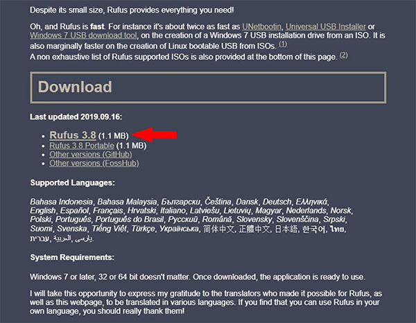 Tải phần mềm Rufus bản mới nhất về máy tính 