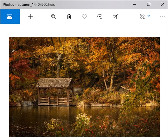 Lúc này bạn có thể mở một nội dung có đuôi .HEIC bằng công cụ Windows Photos