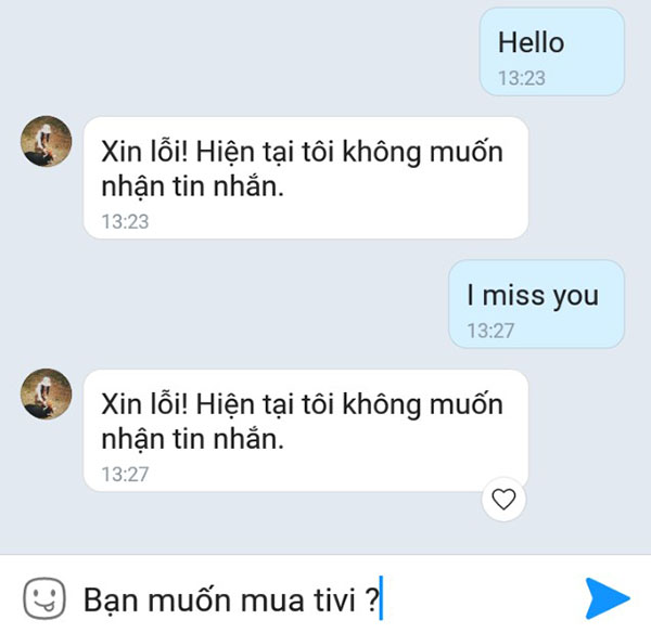 Người dùng Zalo bị chặn tin nhắn