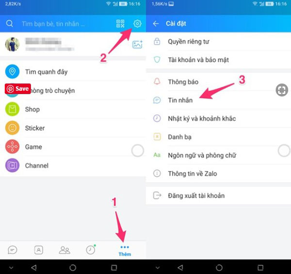 Chọn Thêm và chọn vào mục Quyền riêng tư