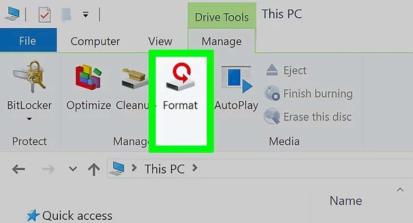 Nhấn chọn Định dạng thẻ nhớ trên máy tính