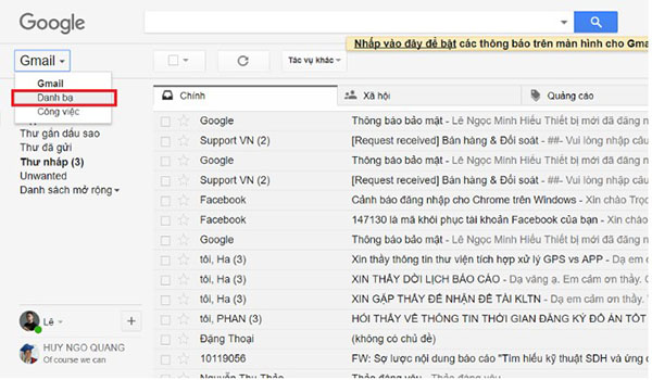 Cách lấy danh bạ bằng Gmail trên máy tính