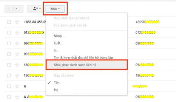 Cách lấy dạnh bạ từ gmail