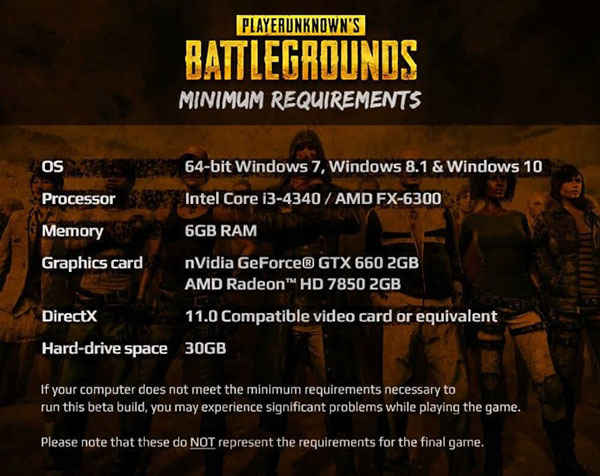 Chi tiết thông số cấu hình để chơi PUBG trên PC