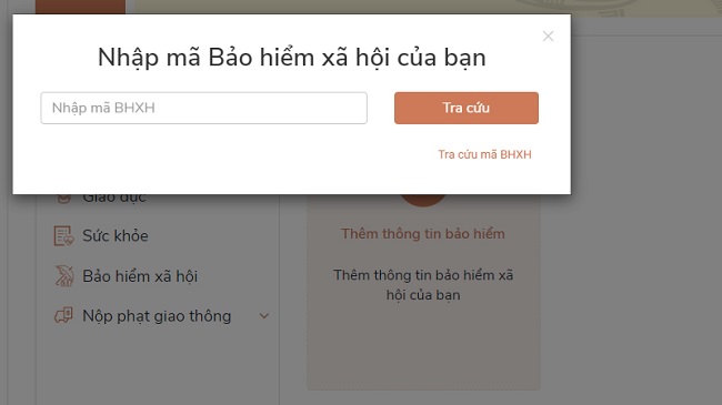 Nhập mã Bảo hiểm xã hội