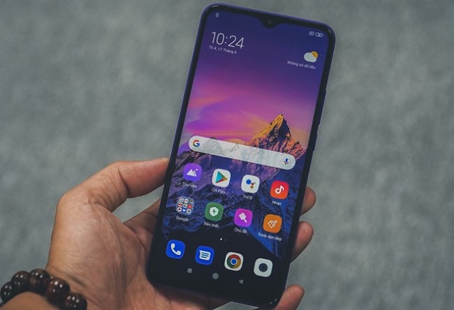 Mặt trước Redmi 9 với màn hình kích thước lớn
