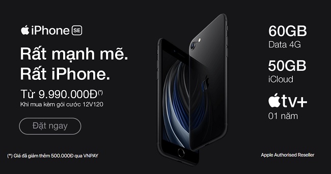 Mua iPhone SE 2020 chỉ từ 9.990.000 đồng tại hệ thống siêu thị Viettel Store toàn quốc
