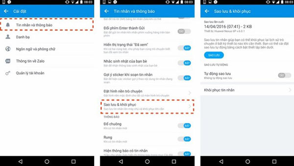 Cần sao lưu tin nhắn Zalo trên điện thoại cũ 