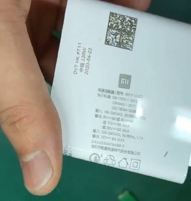 Lộ diện hình ảnh bộ sạc nhanh mới của Xiaomi với công suất 120W
