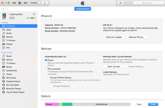 Khởi động công cụ iTunes trên máy tính