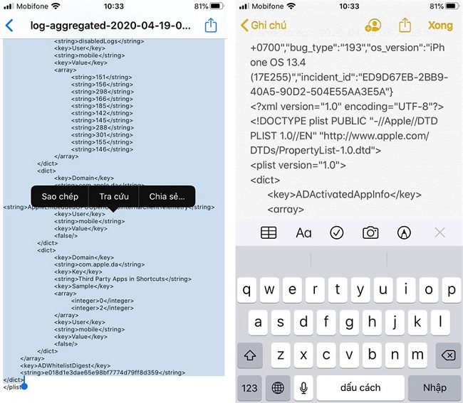 Sao chép dữ liệu ra ghi chú
