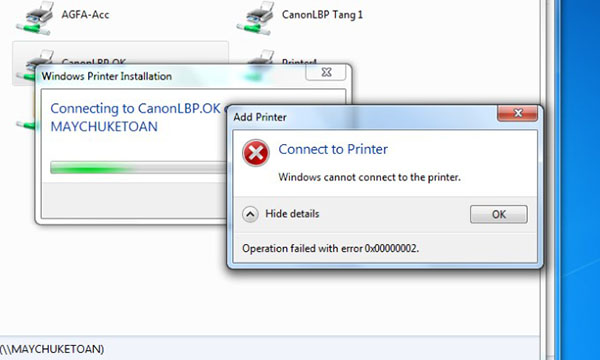 Nguyên nhân lỗi máy tính không kết nối nhận máy in
