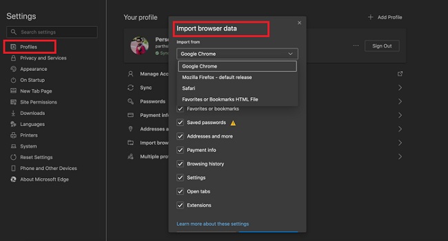 Nhập dữ liệu trình duyệt – Một trong những mẹo dùng Microsoft Edge Chromium hiệu quả