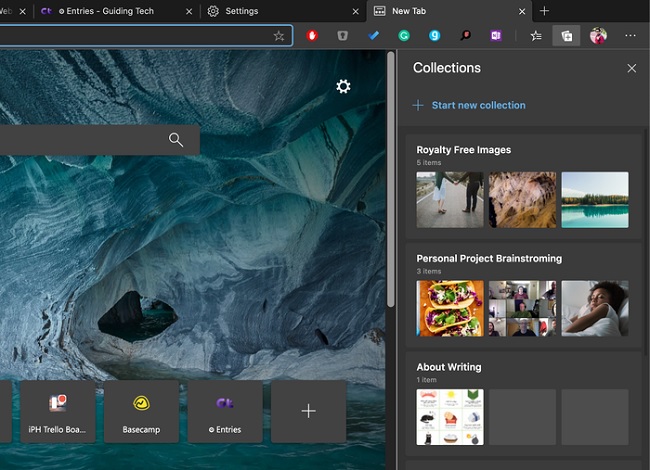 Người dùng có thể tạo một bộ sưu tập gồm những trang web yêu thích và đặt tiêu đề cho chúng