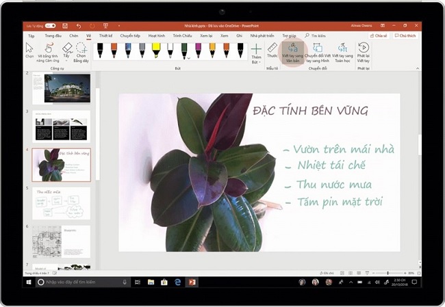 PowerPoint trên Microsoft 365 cho phép chuyển đổi chữ viết tay thành văn bản