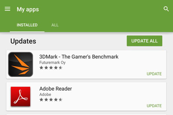 Bật wifi và update những ứng dụng cần thiết