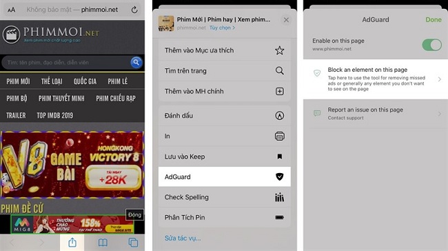 Người dùng cũng có thể tùy chọn tắt từng quảng cáo nghi có mã độc