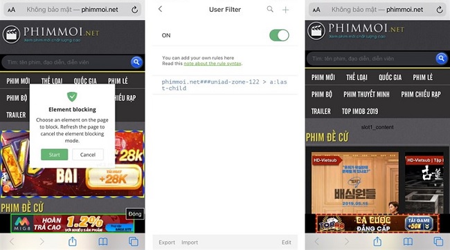 Nhấn chọn nút Start để bắt đầu và chọn quảng cáo nguy hiểm muốn chặn