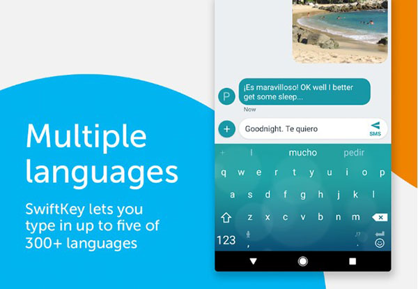 Ứng dụng SwiftKey nổi bật với chức năng trượt để viết chữ