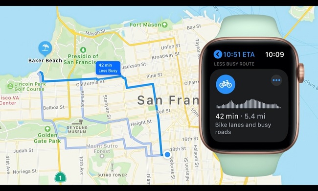 Xem bản đồ ngay trên Apple Watch tiện lợi hơn