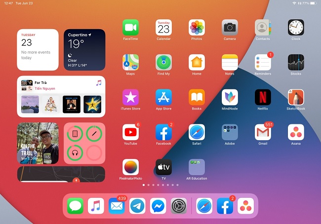 Người dùng trải nghiệm iPadOS 14 về Widgets