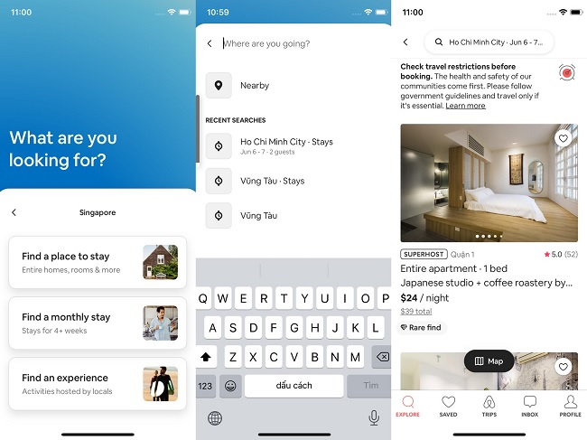 Ứng dụng đặt phòng AirBnb