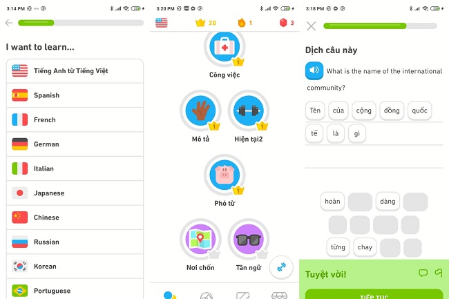 Doulingo - Ứng dụng tự học đa ngôn ngữ, phù hợp với mọi lứa tuổi