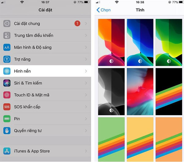 Thay đổi hình nền điện thoại
