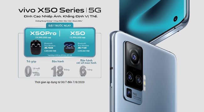 Nhận quà tặng hấp dẫn lên tới 2,89 triệu đồng khi đặt trước Vivo X50 series tại Viettel Store