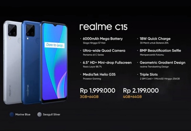 Thông số kỹ thuật và giá bán Realme C15