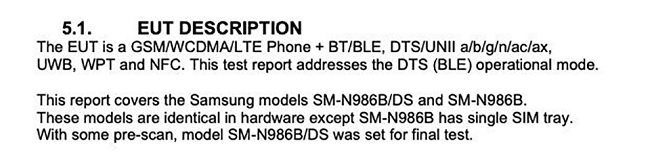 Báo cáo về Galaxy Note 20 Ultra trên cơ quan FCC của Mỹ