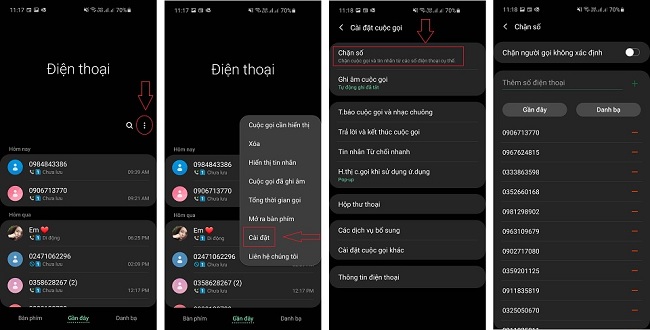 Người dùng có thể chặn hoặc bỏ chặn nhiều số điện thoại