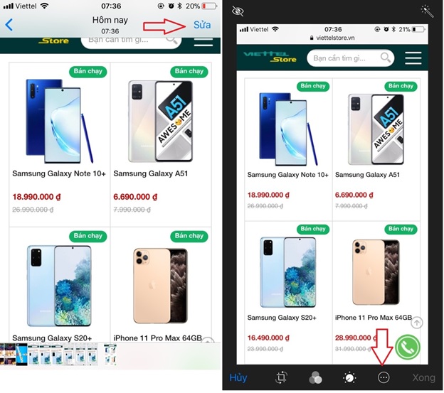 Phóng to ảnh trong kho Ảnh chụp thao tác như trong ảnh