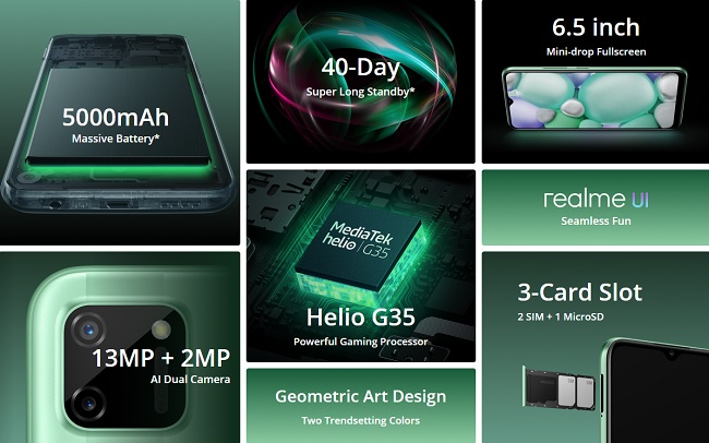 Một vài thông số kỹ thuật của Realme C11