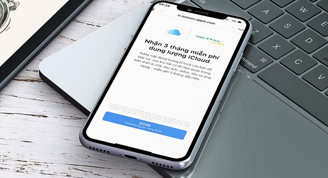 Viettel Store kết hợp cùng Apple mang đến chương trình ưu đãi cho phép người dùng nhận miễn phí 3 tháng sử dụng gói dung lượng iCloud 50GB