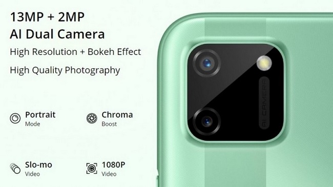 Realme C11 trang bị bộ đôi camera AI 13MP + 2MP