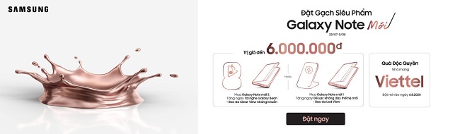 Chương trình đặt gạch Galaxy Note Mới 2020 tại Viettel Store