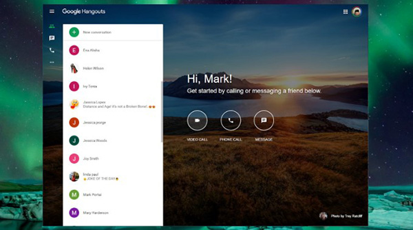 Ứng dụng Hangouts cung cấp dịch vụ nhắn tin và gọi điện video từ Google