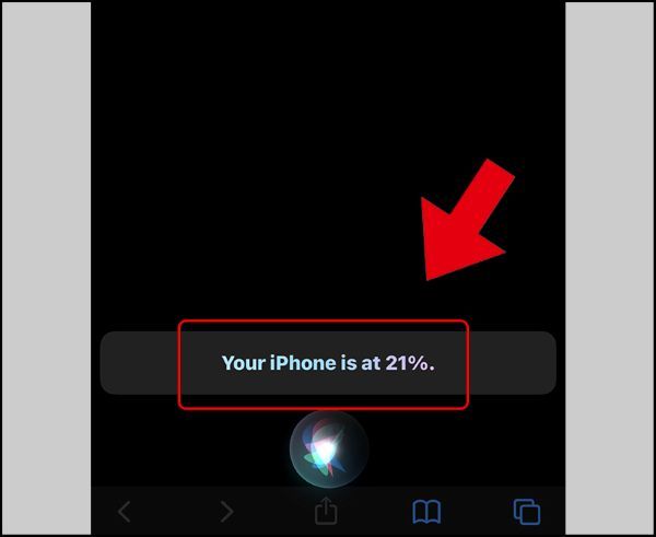 Sử dụng Siri để hiện phần trăm pin iPhone