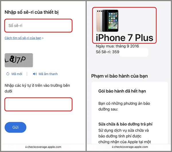 kiểm tra iMEI iphone