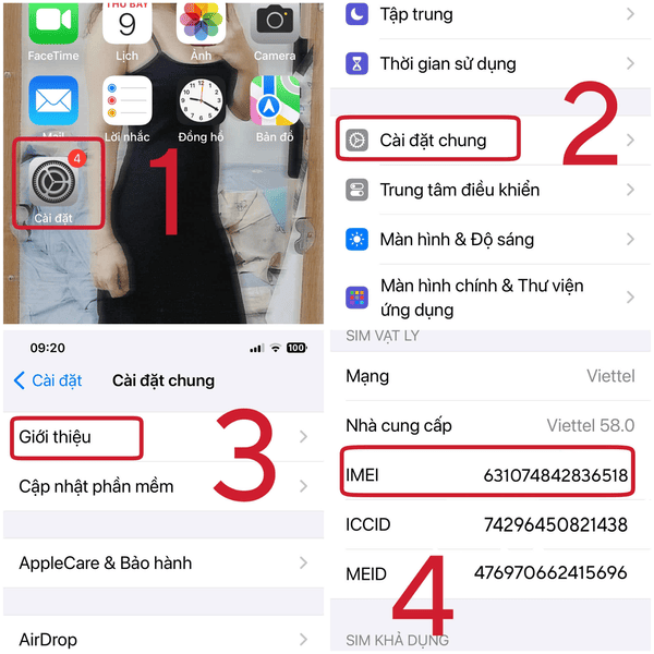 kiểm tra iMEI iphone