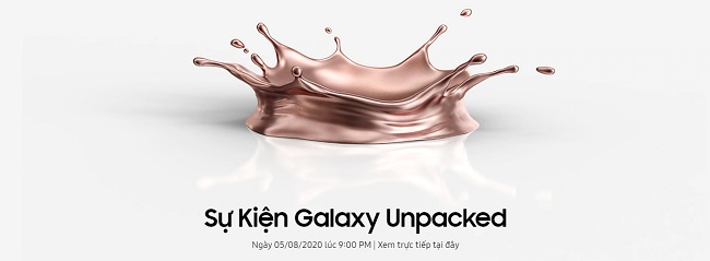 Thông báo về thời gian tổ chức sự kiện Galaxy Unpacked 2020