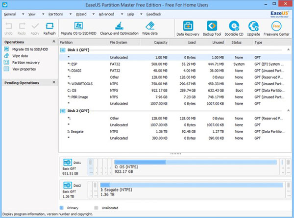 EasUS Partition Master Free tương thích khá cao với hệ điều hành Windows