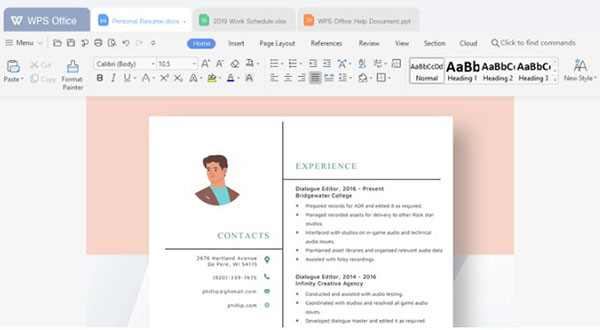 WPS Office với đầy đủ các tính năng cần thiết khi soạn thảo