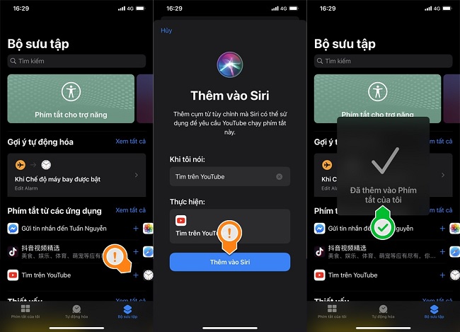 Thêm và khởi chạy một phím tắt bất kỳ từ thư viện ứng dụng