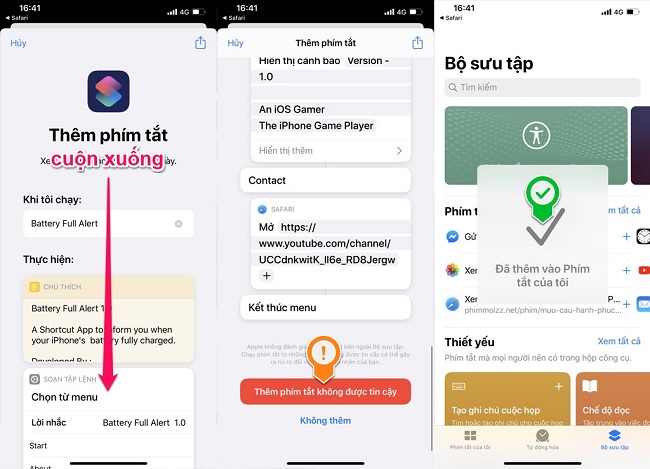 Thêm phím tắt vào ứng dụng Siri Shortcuts